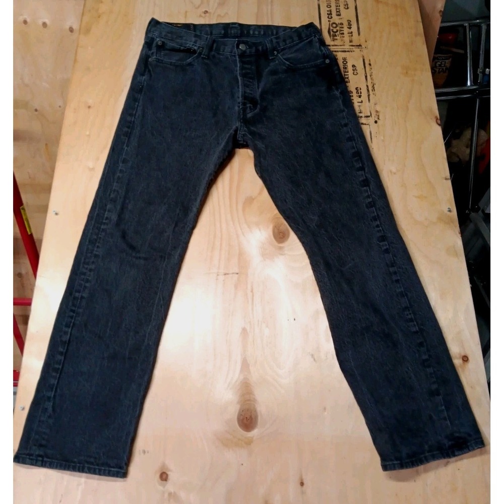 Levi's 501 Original Fit Button Fly Jeans Men's 34x32 Black Dark Wash Straight